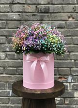 Цветочная композиция из Гипсофила и Розы в шляпной коробке #REPLACE_PRED# Козино