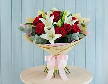 Букет цветов из:  Лилии и Розы #REPLACE_PRED# Козино