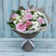 Букет цветов из:  Герберы, Альстромерии и Хризантемы #REPLACE_PRED# Козино