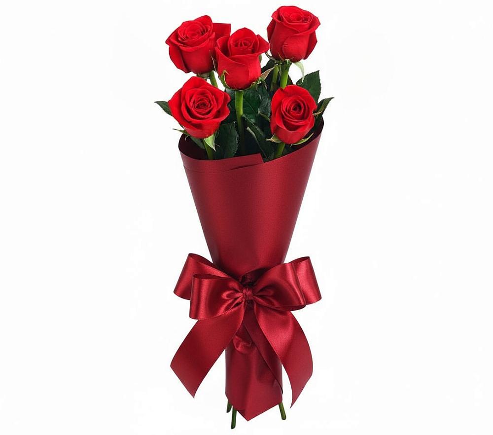 Букет 5 Красных роз Эдлесс Лав в Козино