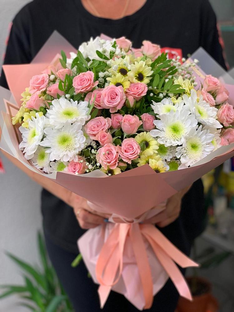 Букет цветов из: Розы и Хризантемы в Козино