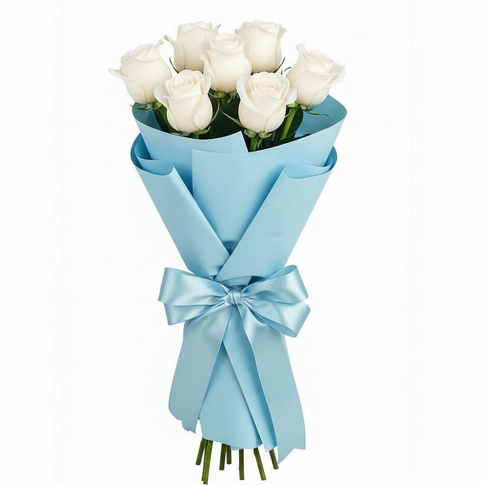 Букет 7 белых роз Проуд в Козино