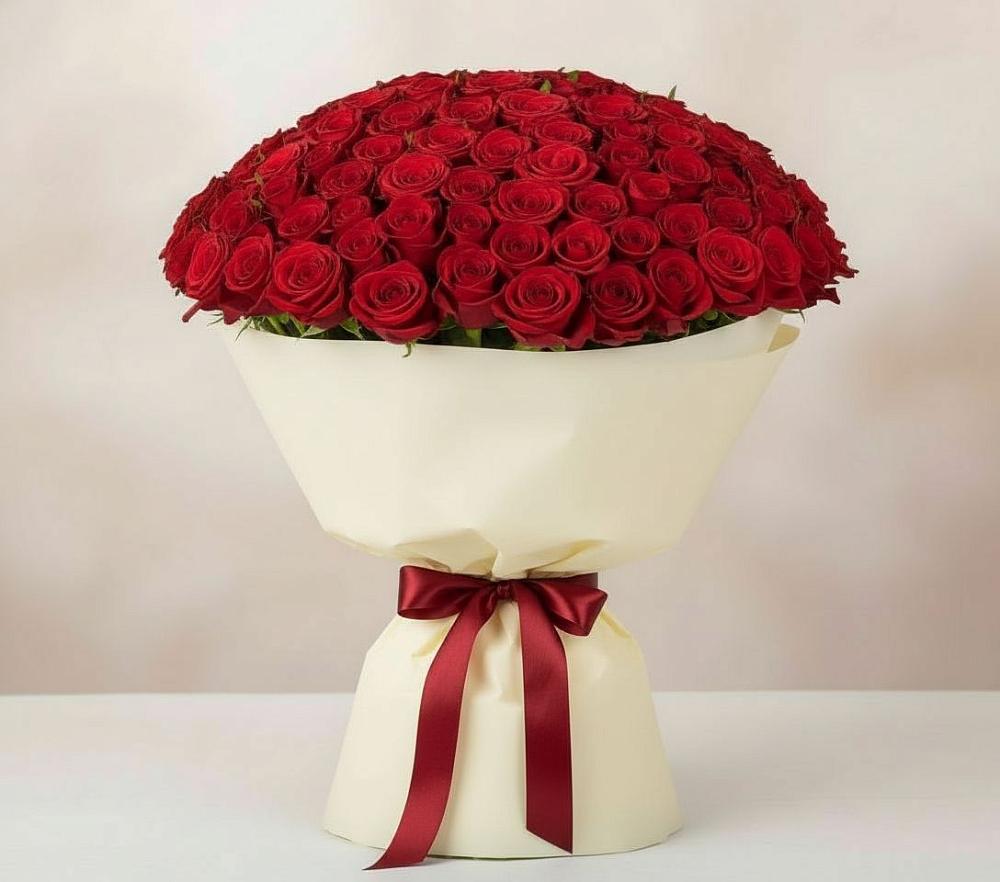 Букет 101 Красная роза Милано в Козино