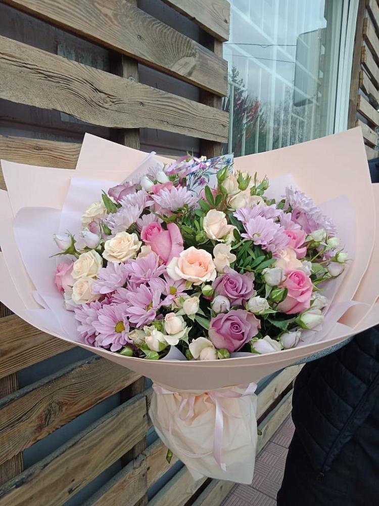 Букет цветов из: Розы и Хризантемы в Козино