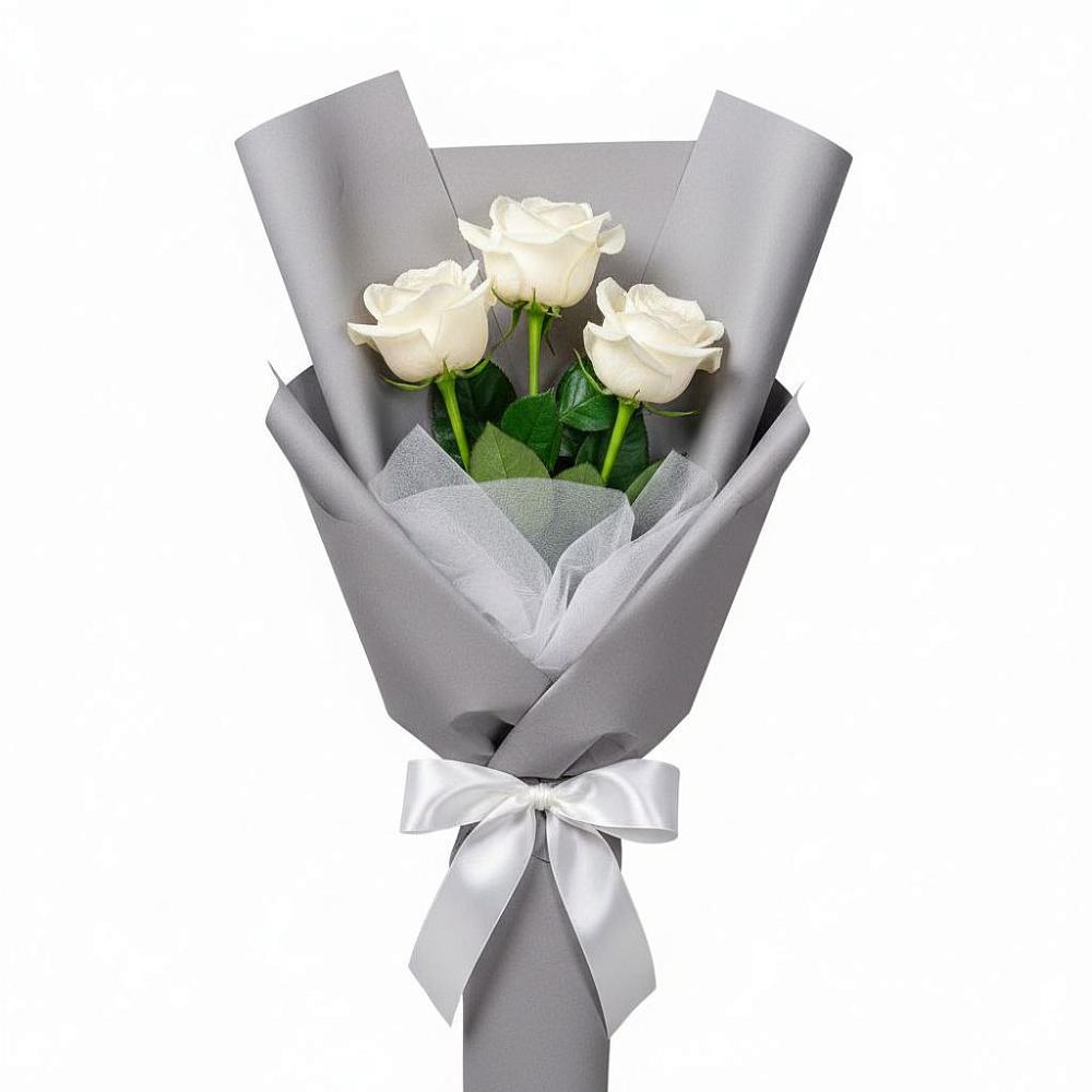 Букет 3 белые розы в Козино