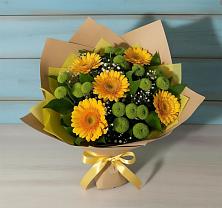 Букет цветов из:  Герберы и Хризантемы в Козино