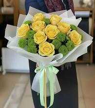 Букет цветов из:  Хризантемы и Розы в Козино