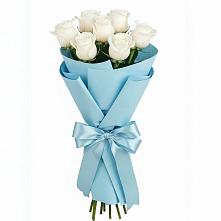 Букет 7 белых роз Проуд в Козино