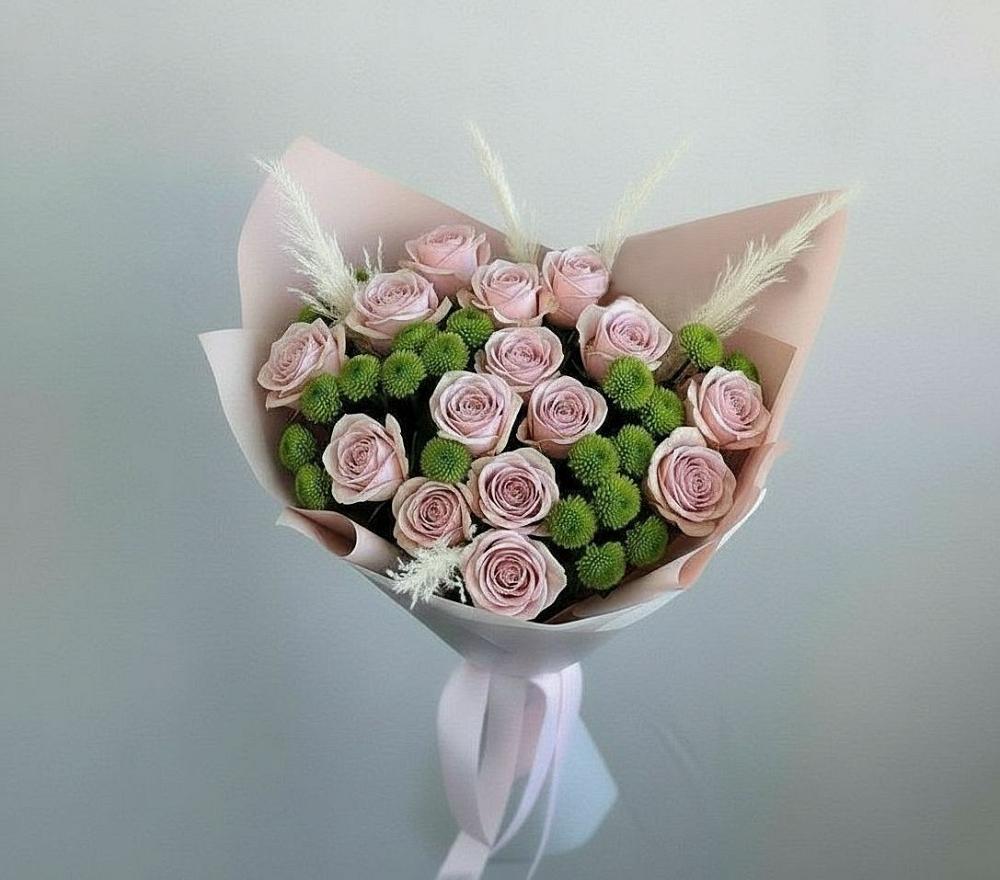 Букет цветов из: Розы и Хризантемы в Козино