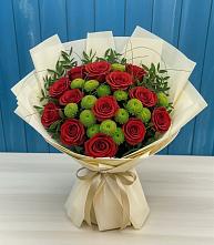 Букет цветов из:  Розы и Хризантемы в Козино