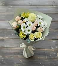 Букет цветов из:  Альстромерии, Розы и Хризантемы в Козино