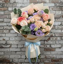 Букет цветов из:  Розы, Лизиантусы и Гвоздики в Козино